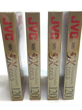 [NEW] Lot of 4 JVC T-120 SX Gold 120 Blank High Performance VHS Tapes 6 Hour Hr